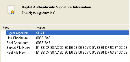 signature is valid
